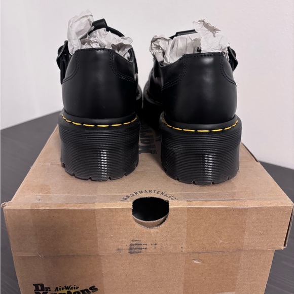Dr. Martens Black Bethan Shoes with Yellow Stitching - Picture 5 of 5